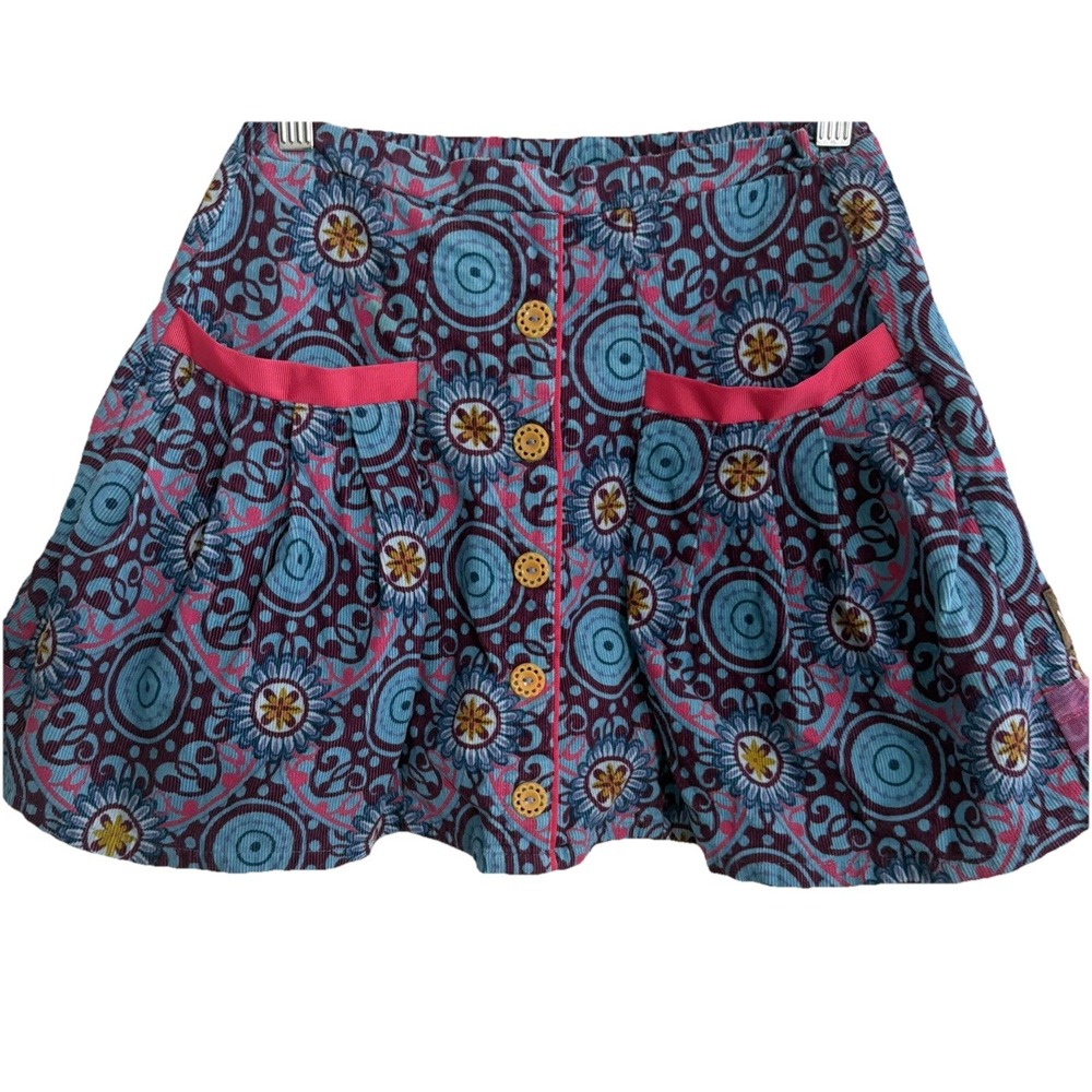 Matilda Jane Medallion Colorful Corduroy Skirt 6 Paint by Numbers Whimsical